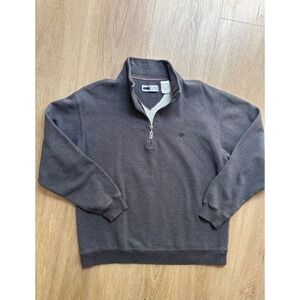 Vintage Fila Mens Quarter Zip Sweatshirt Charcoal Gray Fleece Pullover Large L